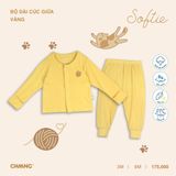 Bộ dài tay Chaang cúc giữa - vàng - 0-3m