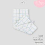 Khăn đa năng muslin 6 lớp họa tiết kẻ xanh Nous NB2S25-AK1-M05-OW-FS