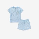 Bộ ngắn tay cài chéo Bambus 130802 Bubaby Blue - Blue in Iconic 1 D83 1-3m BBB130802.M13D83
