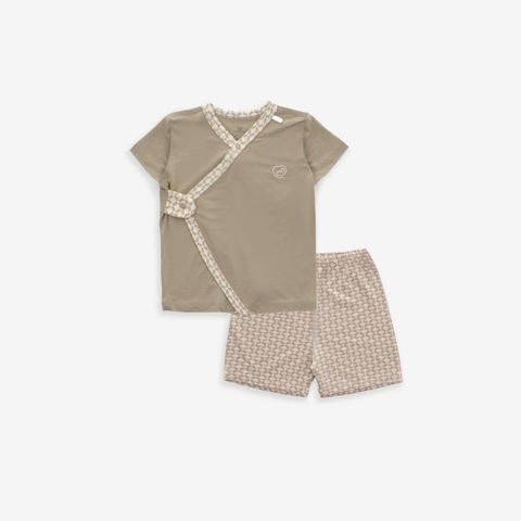 Bộ ngắn tay cài chéo Bambus Iconic 2 1308IN Bubaby Nâu sữa - Be in Iconic 2 E61 1-3m BBB1308IN.M13E61