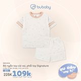 Bộ ngắn tay cài vai, phối tay Signature Bubaby BBB130108.M12B12