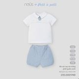 Bộ cộc tay áo trắng phối quần xanh Nous NE3S25-SC2-M03-SW-6M