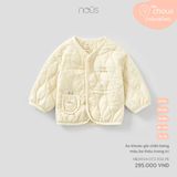 Áo khoác gió chần bông màu be thêu trang trí Nous