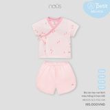 Bộ cộc tay vạt lệch màu hồng in họa tiết Nous NB2S25-SC2-F02-OM-0M