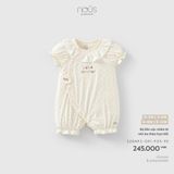 Bộ liền cộc chấm bi nền be thêu họa tiết Nous