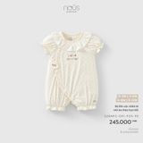 Bộ liền cộc chấm bi nền be thêu họa tiết Nous