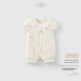 Bộ liền cộc chấm bi nền be thêu họa tiết Nous