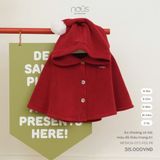 Áo choàng có mũ màu đỏ thêu trang trí Nous