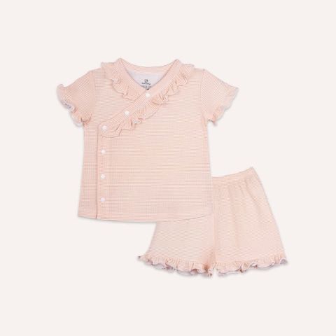 Bộ ngắn tay cài chéo Bé gái Pyjamas Bubaby