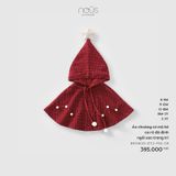 Áo choàng có mũ kẻ ca rô đỏ đính ngôi sao trang trí Nous