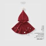 Áo choàng có mũ kẻ ca rô đỏ đính ngôi sao trang trí Nous