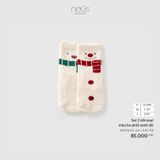 Set 2 tất noel màu be phối xanh đỏ Nous