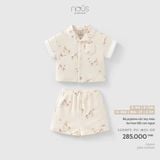 Bộ pyjama cộc tay màu be họa tiết con ngựa Nous