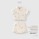 Bộ pyjama cộc tay màu be họa tiết con ngựa Nous