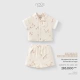 Bộ pyjama cộc tay màu be họa tiết con ngựa Nous