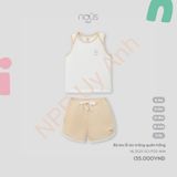 Bộ ba lỗ áo trắng quần hồng Nous NL3S25-SC1-F03-MM-6M