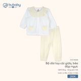 Bộ dài tay cài giữa, bèo đáp ngực