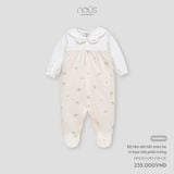 Bộ liền dài tất màu be in họa tiết phối trắng Nous NP1S25-OP3-F01-OE-NB