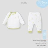 Bộ dài cài lệch màu trắng họa tiết quả lê Nous NB2S25-SC3-M03-OW-0M