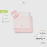 Set 5 khăn sữa bamboo hồng mix trắng Nous