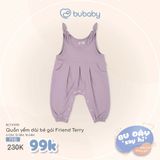 Quần yếm dài bé gái Friend Terry Bubaby BCT413101.M1279B