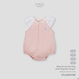 Bodysuit cộc màu hồng phối trắng thêu trang trí Nous NP2S25-TB2-F03-PM-0M
