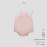 Bodysuit cộc màu hồng phối trắng thêu trang trí Nous NP2S25-TB2-F03-PM-0M