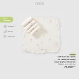 Set 5 khăn sữa bamboo màu trắng họa tiết cô tiên Nous