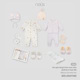 Set quà tặng 9 món màu xám phối be in họa tiết Nous