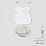 Bộ cộc tay áo trắng phối quần caro xanh Nous NE3S25-SC2-F01-CG-6M