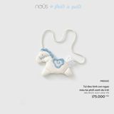 Túi đeo hình con ngựa màu be phối xanh da Nous