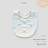 Yếm tròn kẻ caro xanh tai gấu phối màu trắng Nous