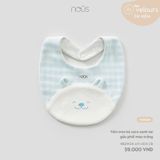 Yếm tròn kẻ caro xanh tai gấu phối màu trắng Nous