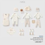 Combo đi sinh 19 món họa tiết mèo phối nâu nhạt Nous