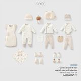 Combo đi sinh 19 món họa tiết mèo phối nâu nhạt Nous