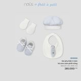 Set phụ kiện 4 món kẻ caro xám phối trắng Nous