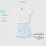 Bộ cộc tay màu trắng in hoàng tử phối quần xanh Nous