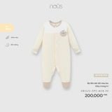 Bộ liền dài tất màu be thêu trang trí Nous