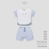 Bộ cộc tay áo trắng quần xanh Nous NP2S25-SC2-M02-PW-0M