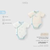 Set 2 bodysuit cộc trắng và be in họa tiết sao biển Nous