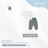 Bộ dài tay cổ tròn Túi ngực Cotton Slub Dona Bubaby BCT1104TN.03YF79