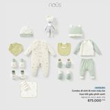 Combo đi sinh 16 món màu be họa tiết gấu phối xanh Nous