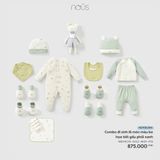 Combo đi sinh 16 món màu be họa tiết gấu phối xanh Nous