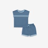 Bộ sát nách cổ tròn Bambus Iconic 2 1404IN Bubaby Xanh đậm A82 12-18m BBB1404IN.18MA82