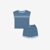 Bộ sát nách cổ tròn Bambus Iconic 2 1404IN Bubaby Xanh đậm A82 18-24m BBB1404IN.24MA82