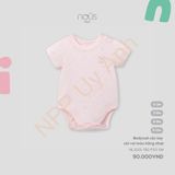 Bodysuit cộc tay cài vai màu hồng nhạt Nous NL2S25-TB2-F03-SM-0M