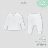 Bộ dài cài lệch màu trắng in trang trí Nous NB1S25-SC3-M10-PB-NB
