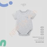 Bodysuit cộc tay cài vai hoạ tiết ghi Nous NL2S25-TB2-M03-SA-0M