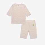 Promo Bộ tay lỡ tay lỡ cổ chồm Bambus Glory Bubaby - Trắng in vương miện vàng C54 - 3-6m