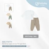 Bộ dài tay raglan cài sau Túi ngực Dona Bubaby